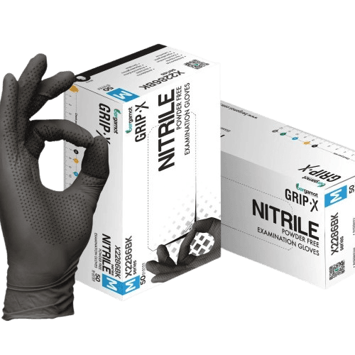 Black Nitrile Diamond Grip Gloves